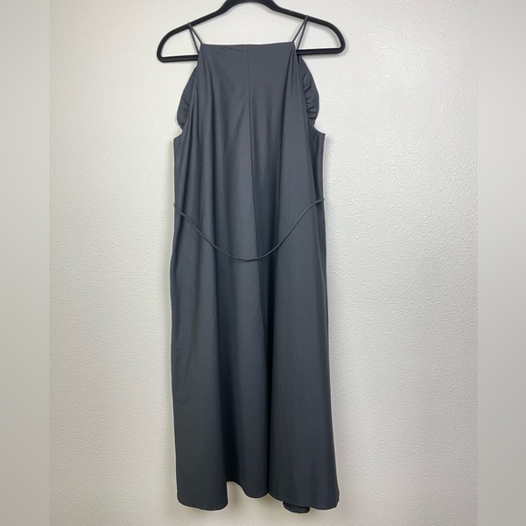 Anthro Corey Lynn Calter Harper Midi Dress Women's Large Poplin Tie Waist Black - Picture 15 of 16